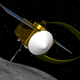 Artist’s sketch of OSIRIS-REx spacecraft collecting a sample from Bennu